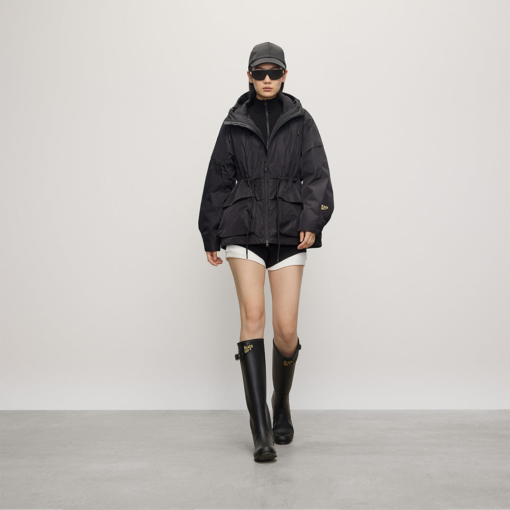 Wind Shell -	Cropped mid-thigh X line down jacket