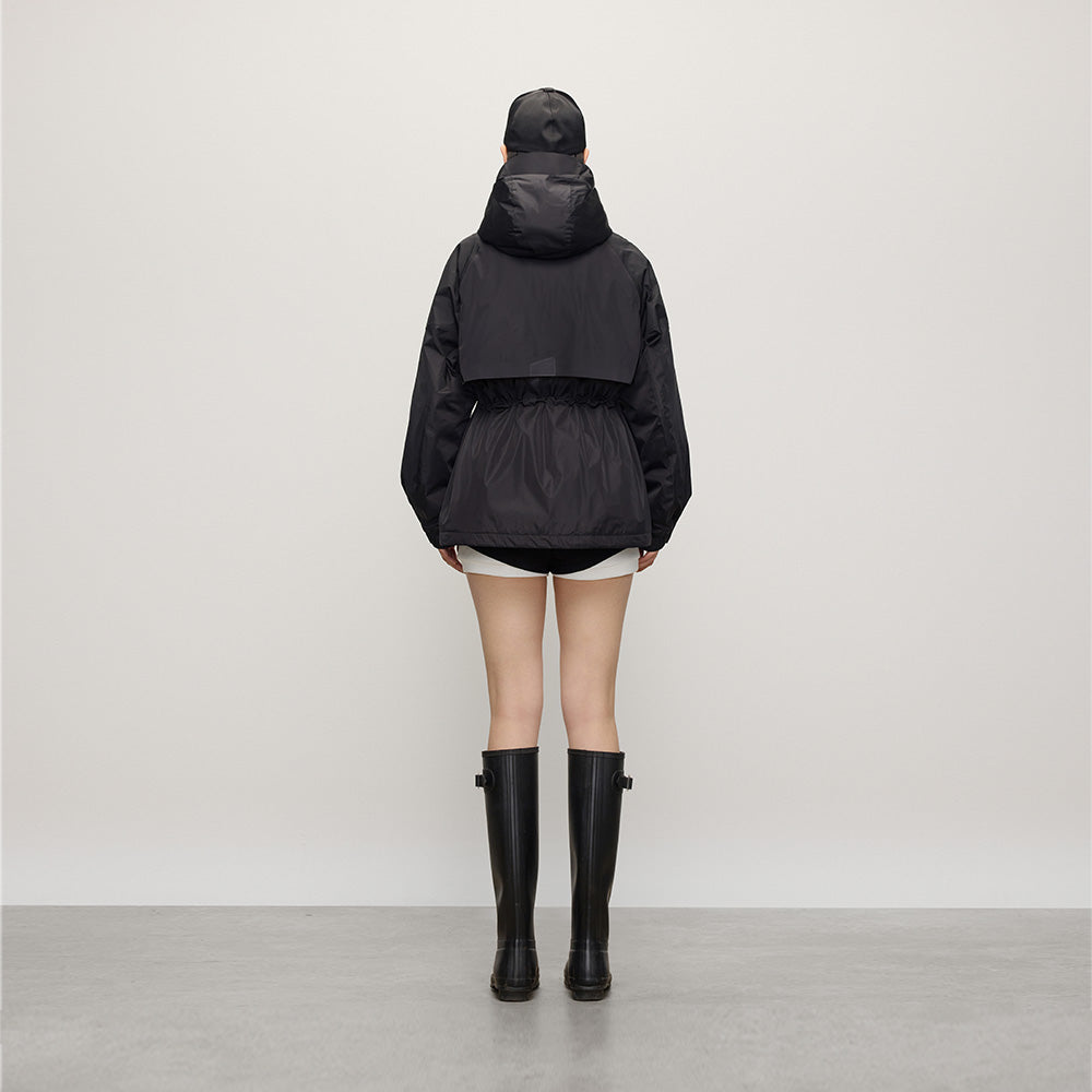 Wind Shell -	Cropped mid-thigh X line down jacket